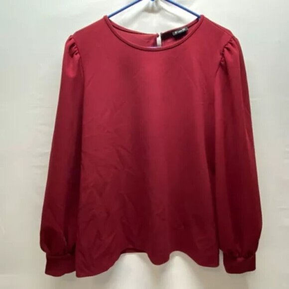 Express Blouse Women's Size XL Maroon Long Sleeve Dark Red Ladies Top Shirt EUC - Picture 10 of 10